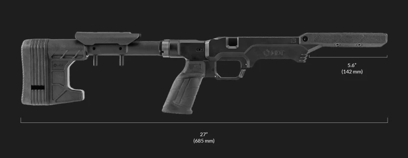 Chassis MDT WORKER LSS Gén.3 Noir pour carabines CZ 457 RH