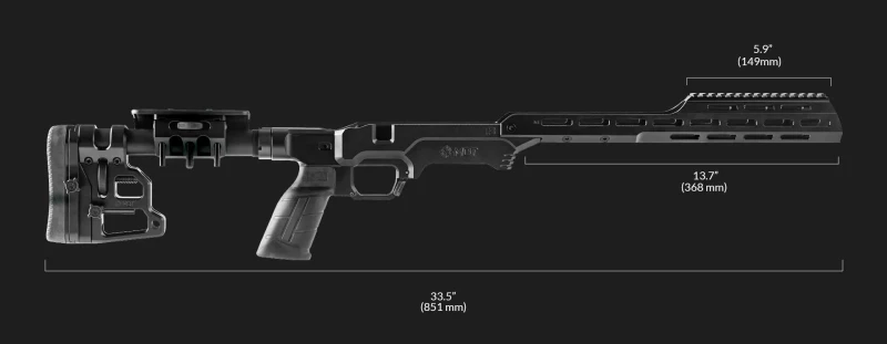 Chassis MDT THE TACTICAL LSS Gén.3 Noir pour carabines CZ 457 RH