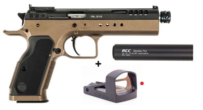 Pistolet TANFOGLIO LIMITED Duotone " Pack SHIELD RMSc" calibre 22Lr 