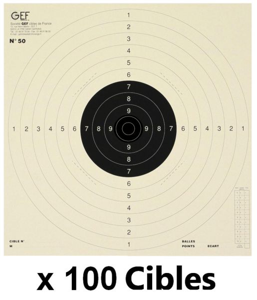 Cibles papier C50 GEF 53x53 cm (paquet de 100)