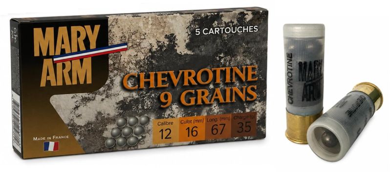 Chevrotines 9 grains MARY ARM BuckShot cal.12/67 (boite de 5)