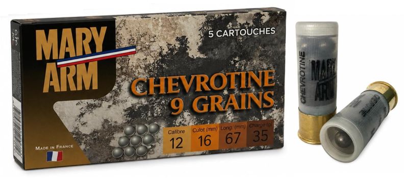 Chevrotines 9 grains MARY ARM BuckShot cal.12/67 (boite de 5)