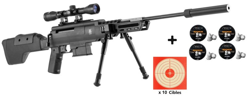 Carabine à plombs BLACK OPS Sniper Tactical cal.4,5mm "Pack loisir"