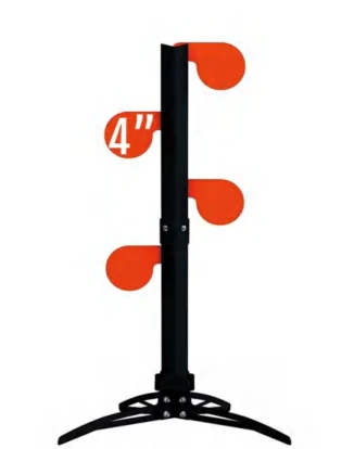 Cible de tir MTS Arbre de duel à poser 4 Gongs acier 6mm "Spécial carabine 22LR 50m"