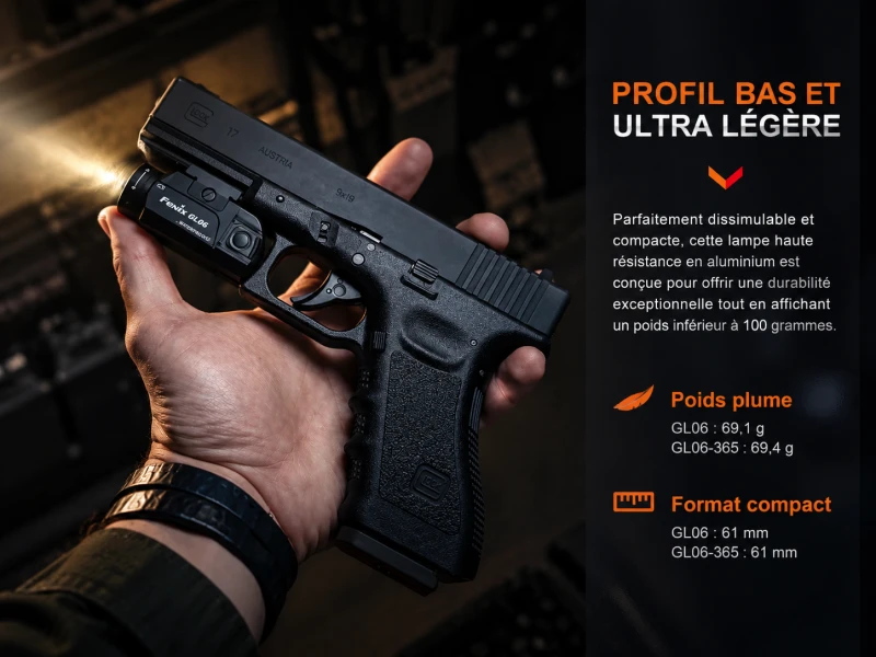 Lampe compacte pour arme Fenix GL06-365 - 600 Lumens