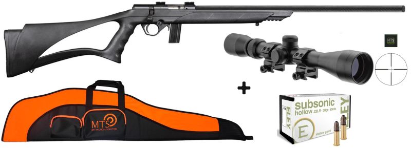 Carabine 22LR ROSSI Synthetique mod.8122 Tactical Custom Silence "Pack MTS 3-9x40"