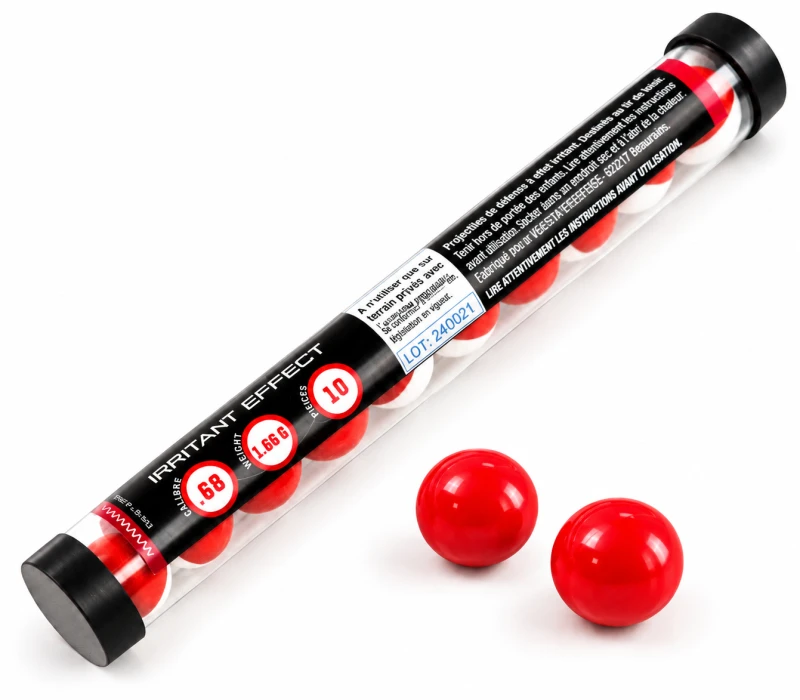 Tube de 10 Billes Poivre VESTA DEFENSE cal.68