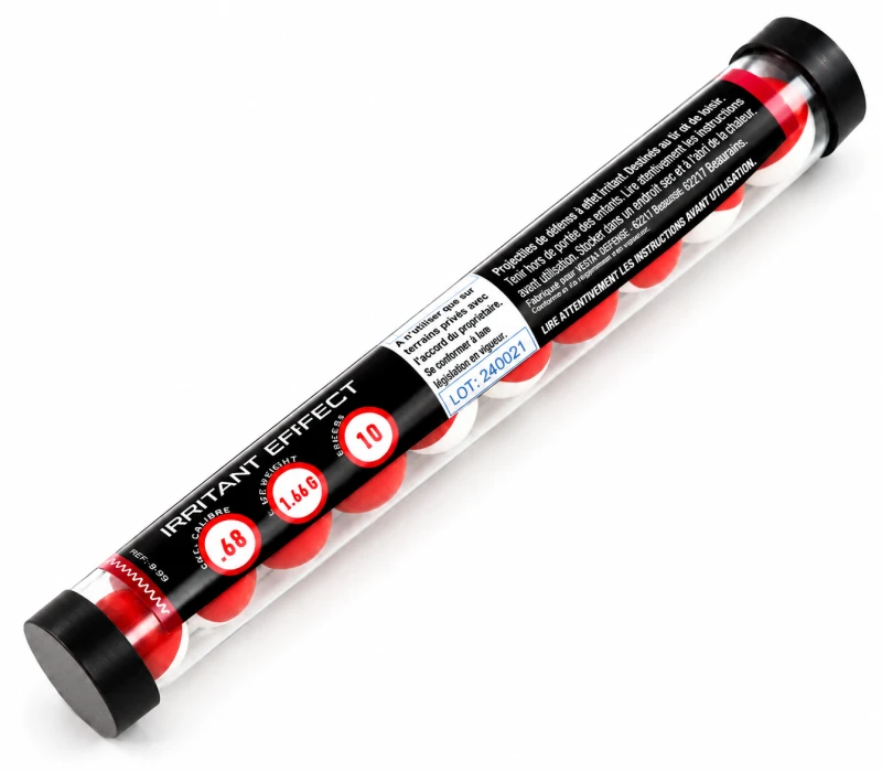 Tube de 10 Billes Poivre VESTA DEFENSE cal.68