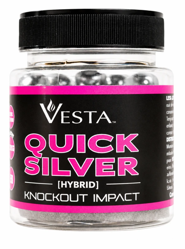Boite de 50 Billes caoutchouc Noyau acier VESTA QUICKSILVER cal.50 (12.4mm) 3.8g
