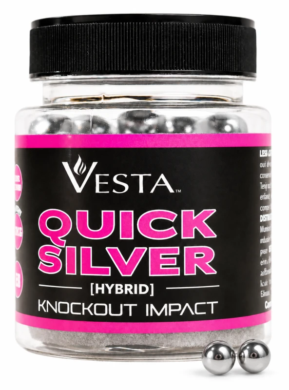 Boite de 50 Billes caoutchouc Noyau acier VESTA QUICKSILVER cal.50 (12.4mm) 3.8g