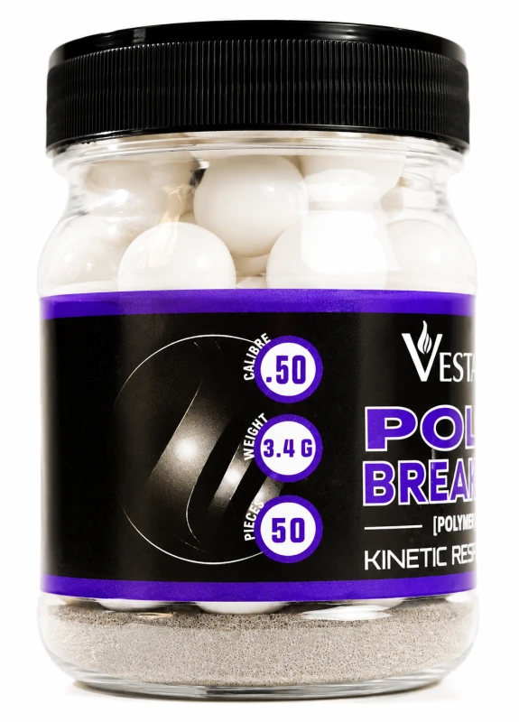 Boite de 50 Billes caoutchouc Noyau acier VESTA POLYBREAKER cal.50 (12.4mm) 1.3g