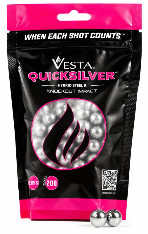Sachet de 200 Billes caoutchouc Noyau acier VESTA QUICKSILVER cal.50 (12.4mm) 3.8g