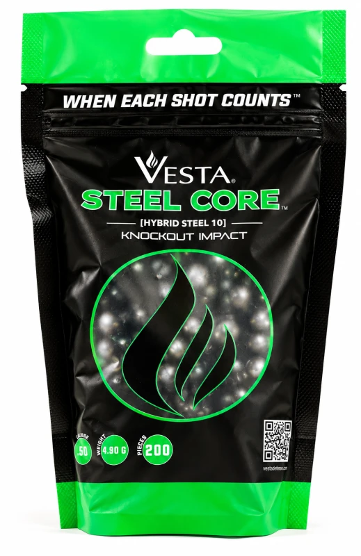 Sachet de 200 Billes caoutchouc Noyau acier VESTA DEFENSE Steel Core cal.50 (12.4mm) 4.9g