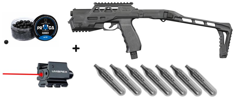 Pistolet 6 coups VESTA DEFENSE SENTINEL C50 cal.50 (19 joules) "Pack Laser Sniper"