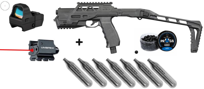 Pistolet 6 coups VESTA DEFENSE SENTINEL C50 cal.50 (19 joules) "Pack Laser Précision"