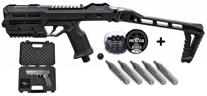 Pistolet 6 coups VESTA DEFENSE GUARDIAN cal.68 (19 joules) "Pack Sniper Steel Defense"