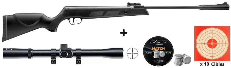 Carabine à plombs SNOWPEAK SR1000S cal.4,5mm "Combo Lunette UX 4x20" (19,9 joules)