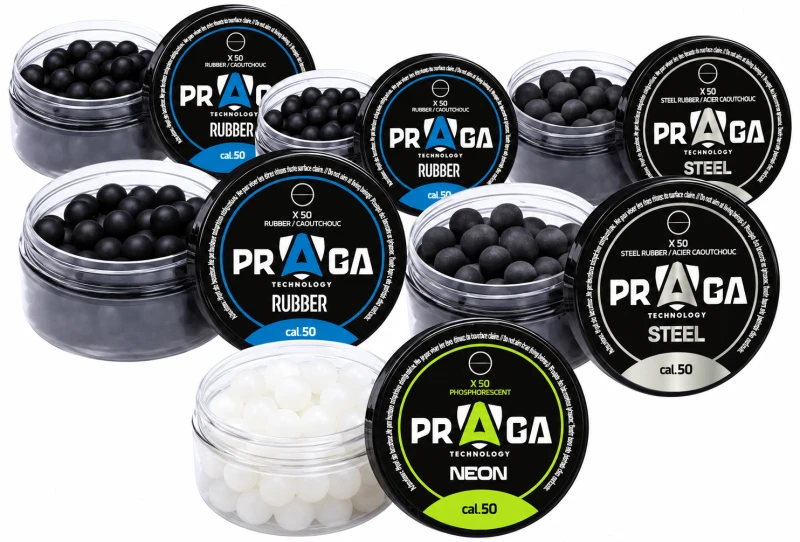 Pack de 6 Boites Mix Defense de 50 Billes PRAGA cal.50 (12.7mm)