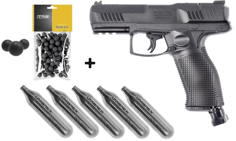 Pistolet 8 coups T4E TPX50 Gen.2 cal.50 (19,9 joules) "Pack défense"