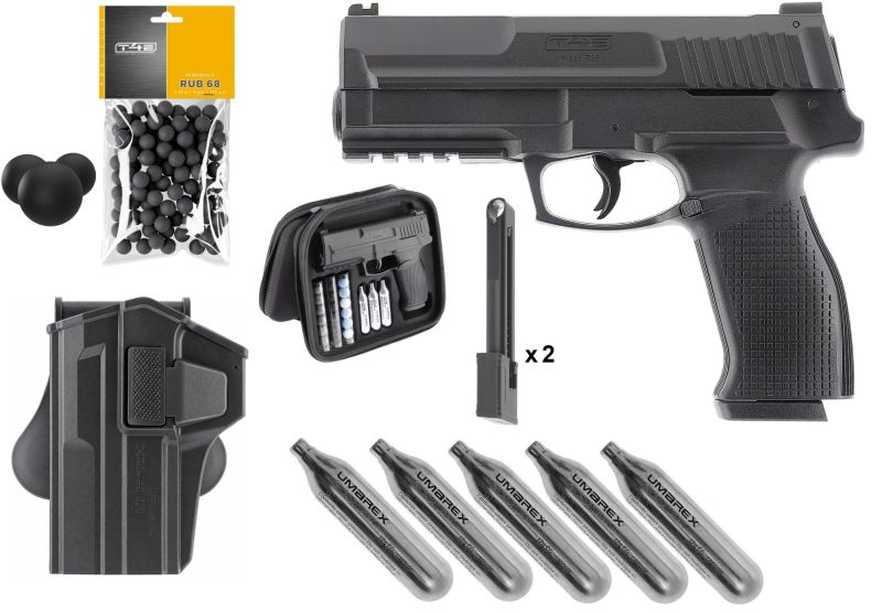Pack Shooter Gaucher Pistolet 6 coups T4E IMPAX P68 cal.68 (16 joules)