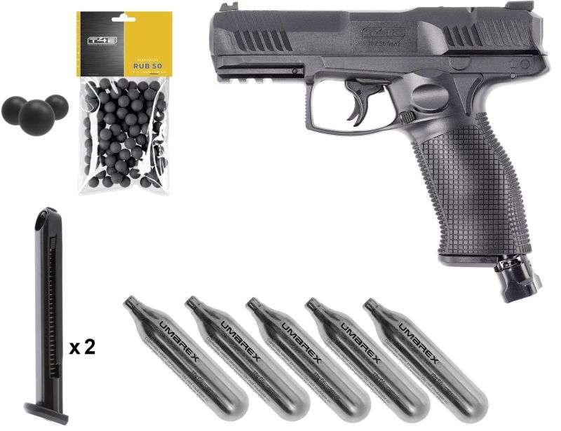 Pistolet 8 coups T4E TPX50 Gen.2 cal.50 (19,9 joules) "Pack défense 2 chargeurs supplémentaires"