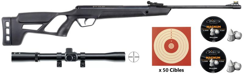 Carabine à plombs CROSMAN VITAL SHOT cal.4,5mm "Pack loisir 4x20"