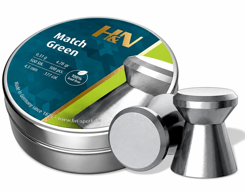 Plombs cal.4,5mm H&N Match Green (0.34 gr) /500