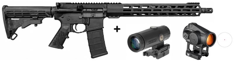 ZRODELTA AR15 READY SERIES ZR01 Noir 16" cal.223 Rem "Pack VORTEX CROSSFIRE II 2Moa - Magnifier 3x HOLOSUN HM3X"