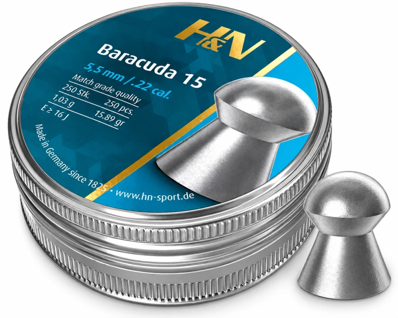 Plombs cal.5,5mm H&N Baracuda 15 (1.03 gr) /250