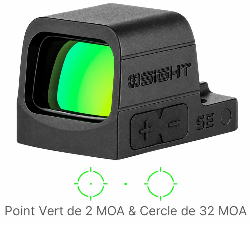 Viseur point rouge OSIGHT SE Noir Green Dot Multi-réticules