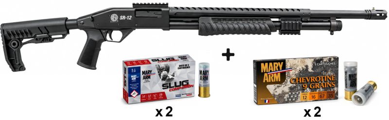 Fusil à pompe ROSSI SR12 Tactical cal.12/76 'Pack Home Defense