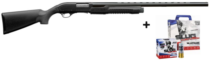 Fusil à pompe YILDIZ S71 Synthétique cal.12/76 (canon de 71cm) "Pack SLUG"