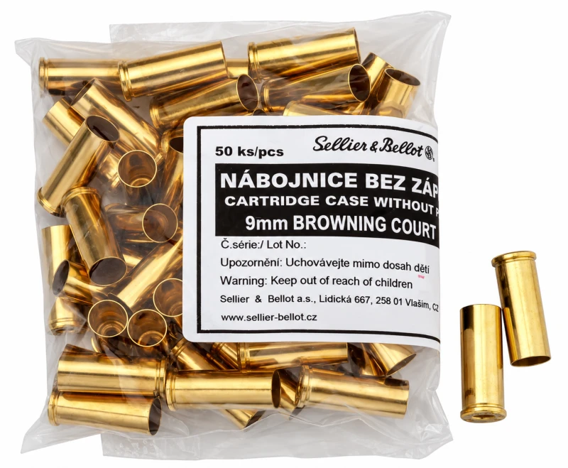 Douilles SELLIER & BELLOT cal.380 Auto - 9mm Short - 9mm BROWNING COURT / 50