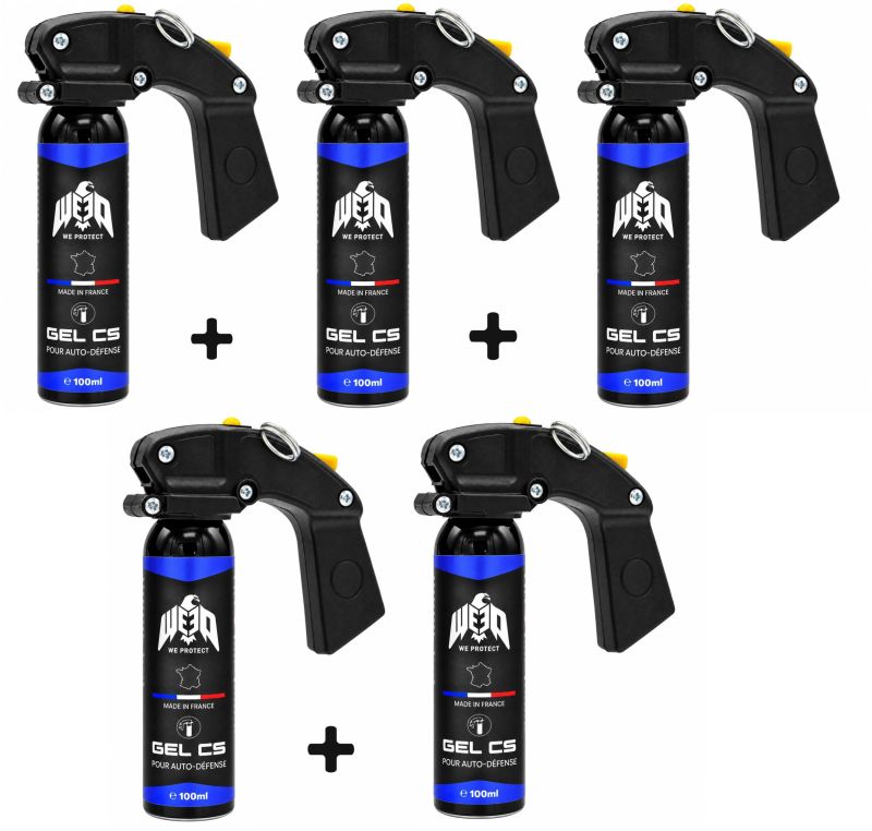 Bombe lacrymogène Gel CS WE PROTECT - 100ml avec poignée "PACK COMMERCANT"