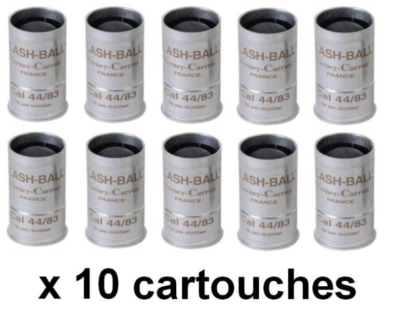 Cartouches à projectiles VERNEY CARRON Flash Ball cal.44/83 (Boite de 10)