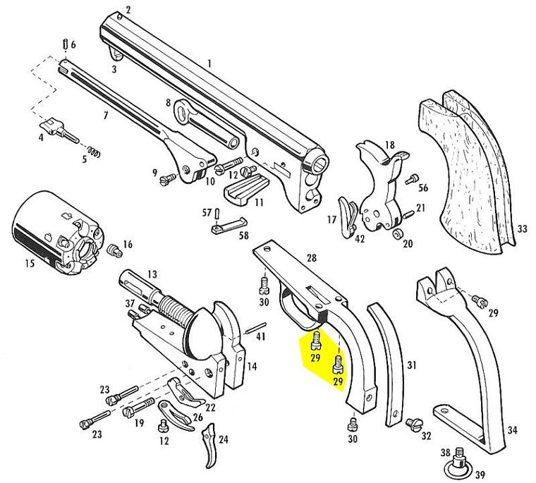 Vis arrière de pontet et d'armature PIETTA (lot de 2)