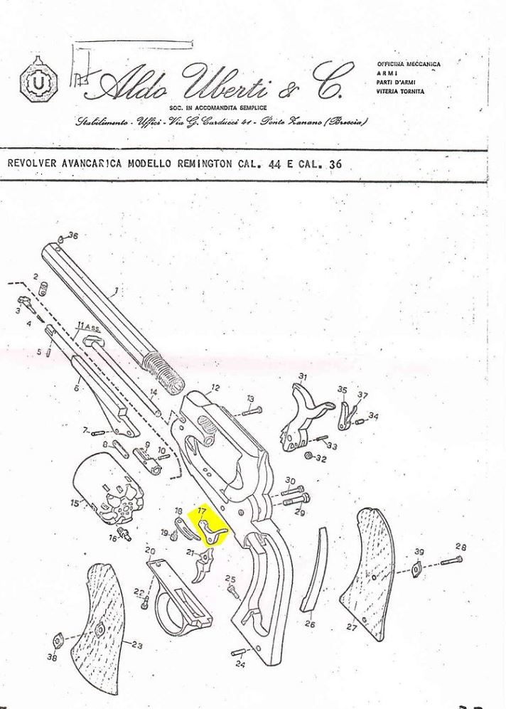Verrou (arretoir) de barillet UBERTI Remington