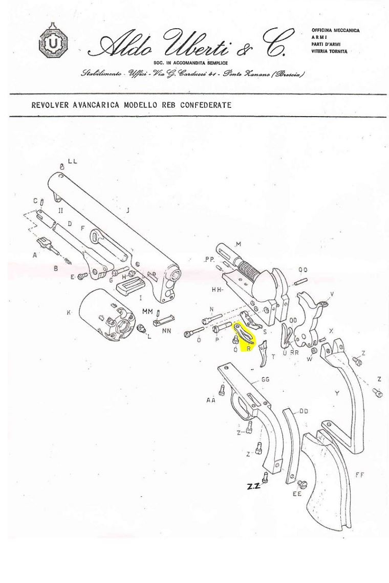 Ressort de détente UBERTI 1851 confedere