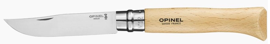 Opinel N°12 Couteau De Cuisine Effilé - Lame 12cm Inox, Manche Hêtre, Virobloc - Fabrication Française