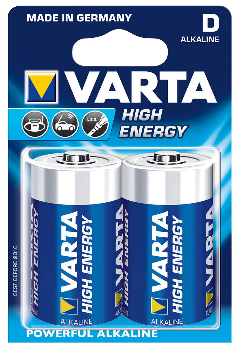 Piles alkaline VARTA LR20 1,5Volts (2 piles)
