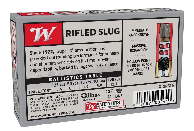 Balles WINCHESTER Slug Hollow Point cal.12/70 (boite de 5)