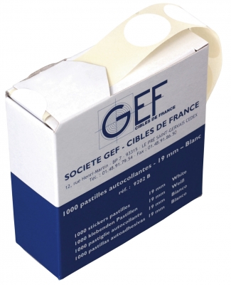 Gommettes pastilles blanches GEF diamètre 19 mm x1000