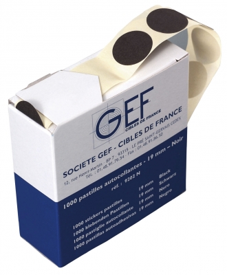 Gommettes pastilles noires GEF diamètre 19 mm x1000