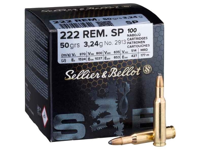 Sellier & Bellot cal.222 Rem SP 50 grains - 3.2 grammes /100