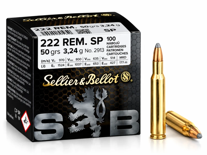 SELLIER & BELLOT cal.222 Rem SP 50 grains - 3.2 grammes /100