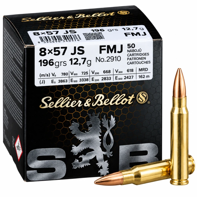 SELLIER & BELLOT cal.8x57 JS FMJ 196 grains - 12.7 grammes /50