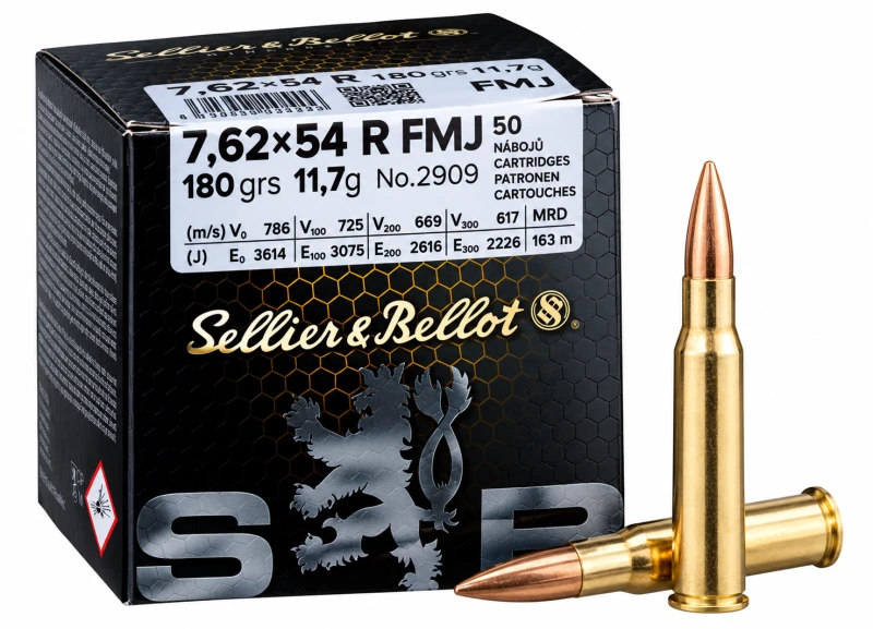 SELLIER & BELLOT cal.7,62x54 R FMJ 180 grains - 11.7 grammes /50