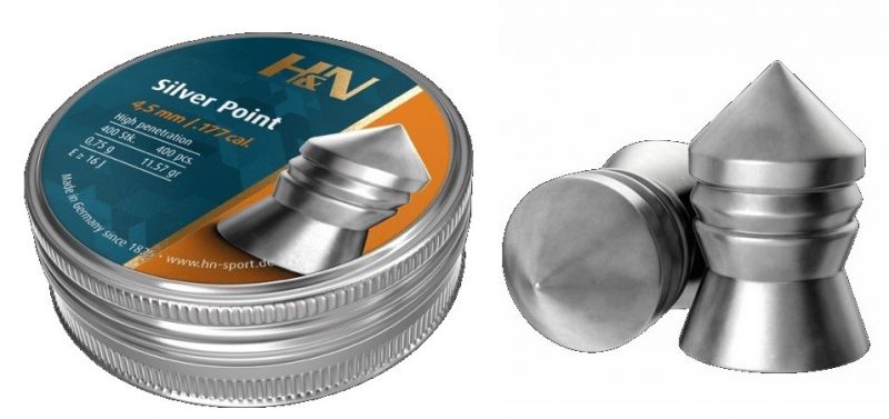 Plombs cal.4,5mm H&N Silver Point Pointu (0.75 gr) /400