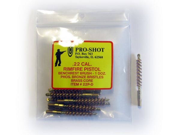 Ecouvillon en bronze PRO-SHOT cal.22 Lr - 5,56mm (223 Rem) sachet de 12