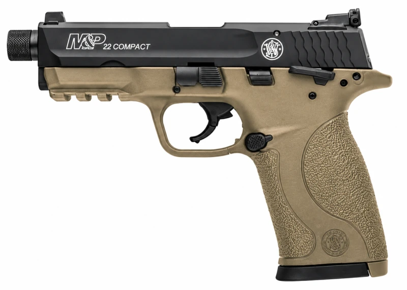 Pistolet SMITH & WESSON MP22 Compact FDE Fileté cal.22 Lr